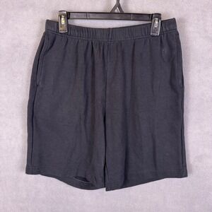 Uniqlo Mens Shorts Size M Black Pull On Elastic Waist Fleece Sweat Pockets